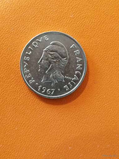 Новая Каледония 10 франков, 1967 год, KM# 5