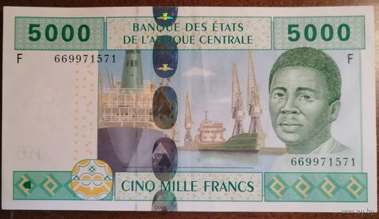 Экваториальная Гвинея, Банк центральной Африки, 5000 франков 2002 г., отметка "F",  P:509F