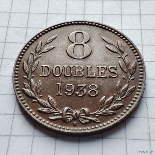 8 дублей Гернси 1938 года .Тираж 120,000 экз.