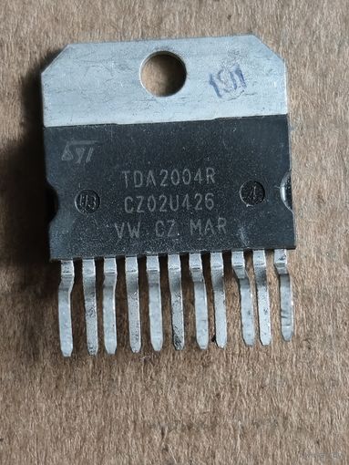 Микросхема TDA2004R, Стерео усилитель класса В, 2 х 10Вт, 2 Ом, 3.5А