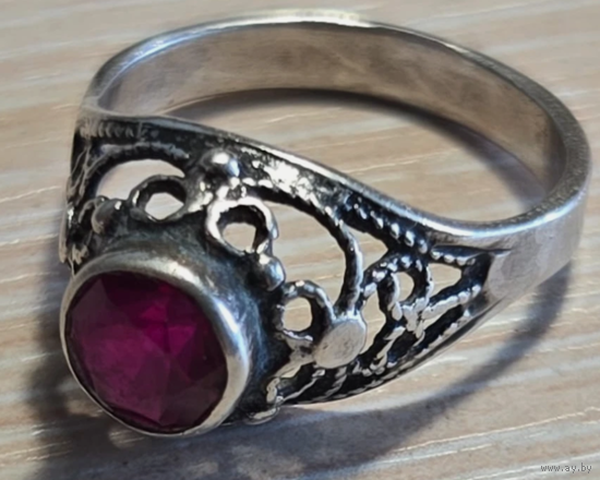 Антикварное советское русское кольцо из чистого серебра 875 женское