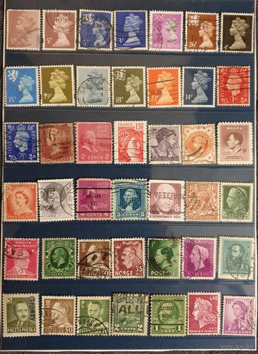 Набор гашеных марок разных стран