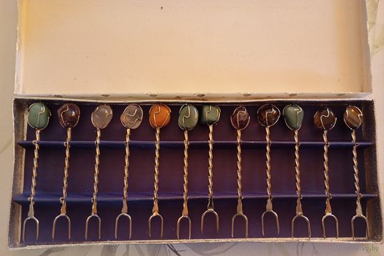 Шпажки-вилочки с камнями для закусок и канапе, Бразилия