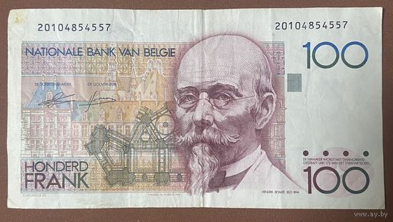Банкнота Бельгии 100 франков. 1982 год. Хендрик Бейарт