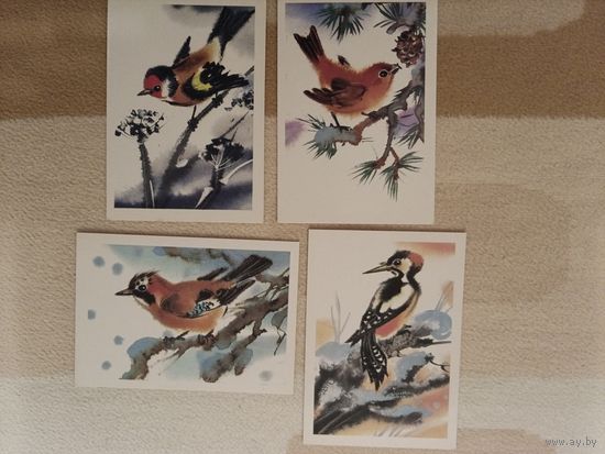 Мини-открытки 4 шт.чистые одним лотом
