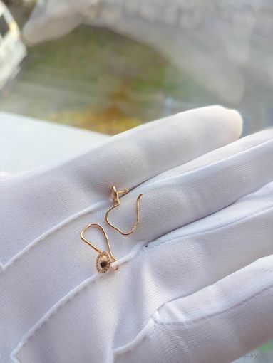 Детские золотые серьги СССР 583 пробы