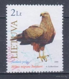 [2450] Литва 2000. Фауна.Хищные птицы. Гашеная марка.