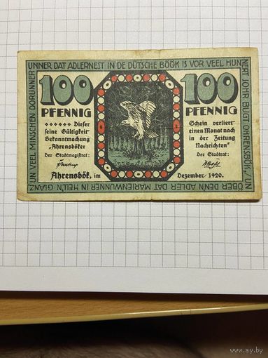 Нотгельд 100 пфеннигов 1921 год. -1912