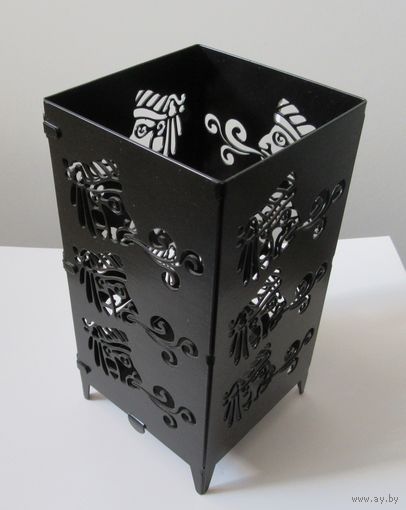 Подсвечник Подставка Дракон Черный квадратный Металл Ковка Ручная работа handmade