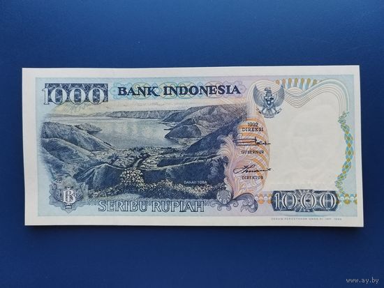 Индонезия 1000 рупий 1992г unc, пресс