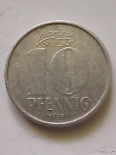 ГДР 10 пыеннигов 1989 г.