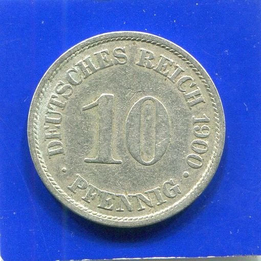 Германия 10 пфеннигов 1900 А