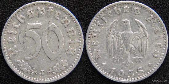 YS: Германия, Третий Рейх, 50 рейхспфеннигов 1935J, КМ# 87