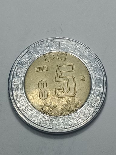 Мексика 5 песо  2011 года .