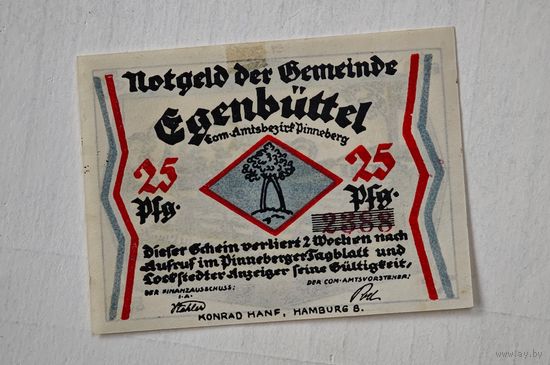 1921 год 25 пфеннигов  Германия