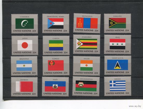 США. ООН Нью Йорк, Флаги стран - членов ООН. Выпуск 1987