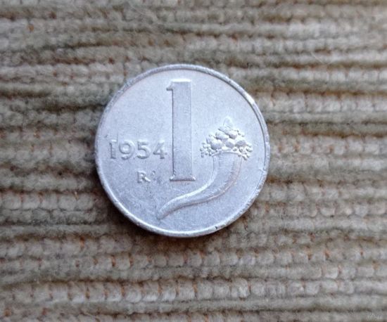 Werty71 Италия 1 лира 1954 Рог изобилия Весы