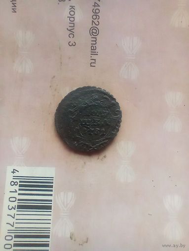 Полушка 1731 года перечекан с двумя разными гуртами