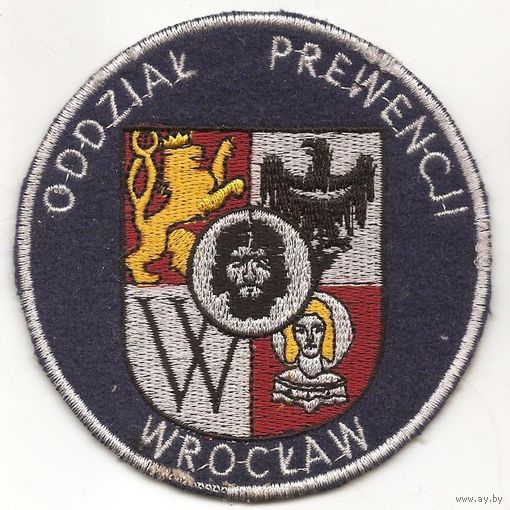 Нарукавный знак отдела профилактики полиции Польши,г.Вроцлав