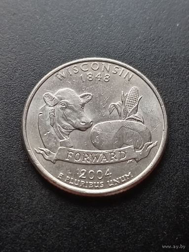 США  25 центов 2004 г. Р - Висконсин