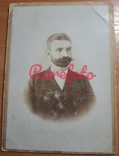 1900-е Кабинет-портрет джентельмен студийное редкий фотограф Ш. Щупак Жагоры Жагаре (Литва)