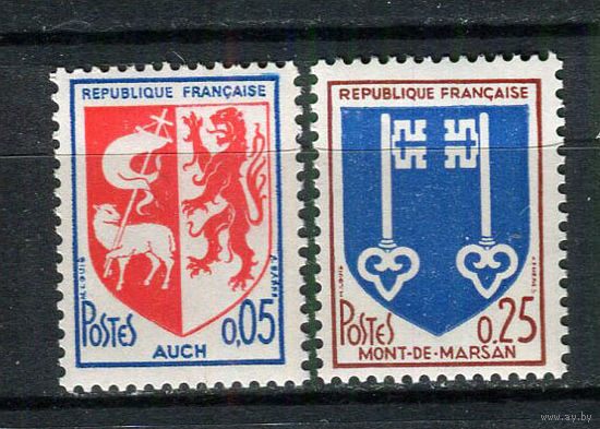 Франция - 1966 - Гербы - [Mi. 1534A-1535A] - полная серия - 2 марки. MNH.  (Лот 77EB)-T7P10
