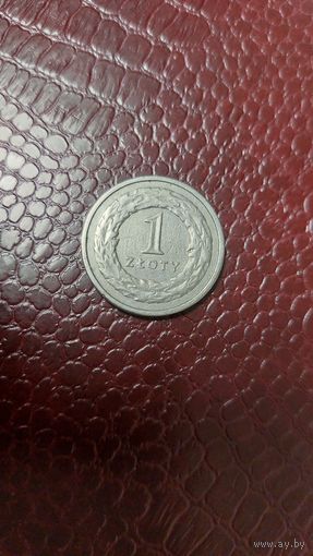 Монета 1 злотый 1990г. Польша.