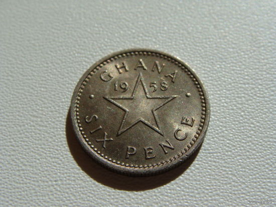 Гана. 6 пенсов 1958 год  KM#4
