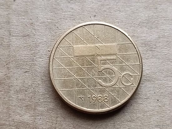 Нидерланды 5 гульденов, 1988г. (D-107)