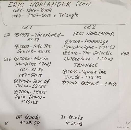 CD MP3 дискография Eric NORLANDER 2 CD