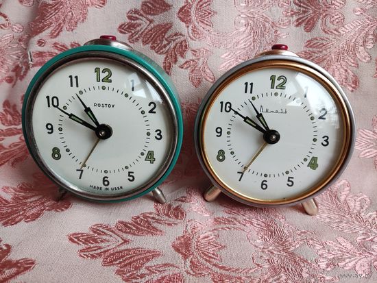 Винтажные будильники механические ROSTOV и Витязь. СССР.