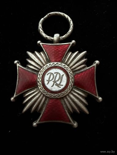 Знак . Тяжёлый. ( КРЕСТ За Военные Заслуги. Польша  ).
