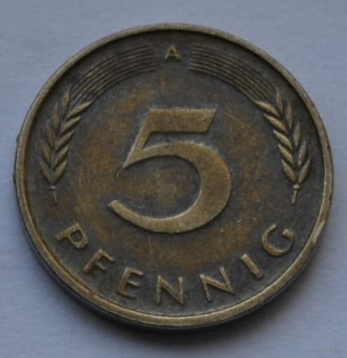 5 пфеннигов 1990 г. A, ФРГ, Германия.