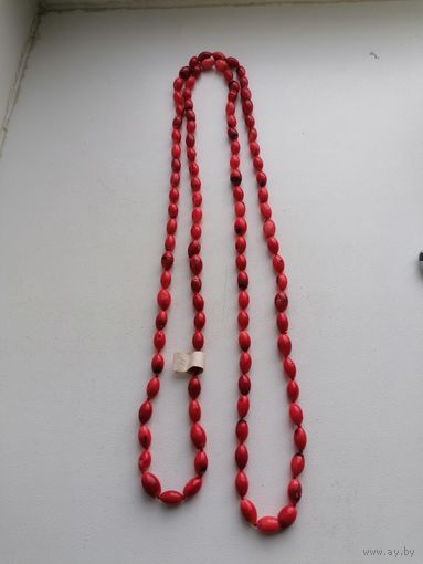 Шикарные, длиные бусы из коралла, торги с Рубля без МПЦ