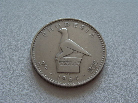 Родезия.  2 шиллинга 1964 год  KM#3   Тираж: 10.500.000