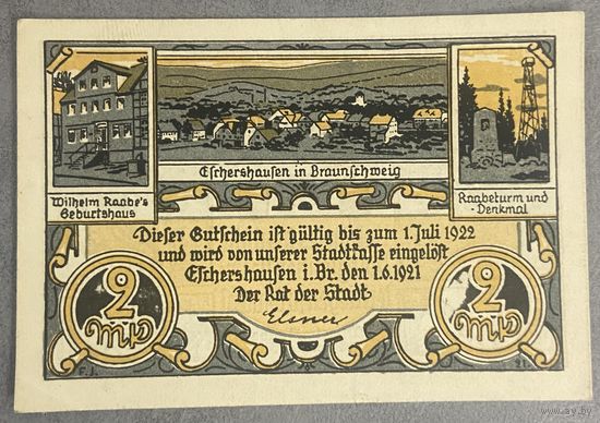 Нотгельд Эшерсхаузен 2 марки 1922 год. Веймарская республика
