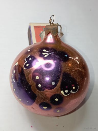 Игрушка на ёлку , Шарик , винтаж , стекло , СССР . С рубля