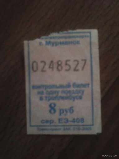 Проездной билет .Мурманск