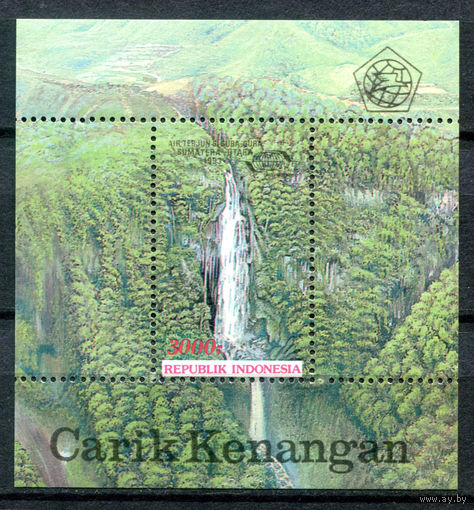 Индонезия - 1993г. - водопад - 1 блок - полная серия, MNH [Mi bl. 91]. #4-W1-Z-2-11