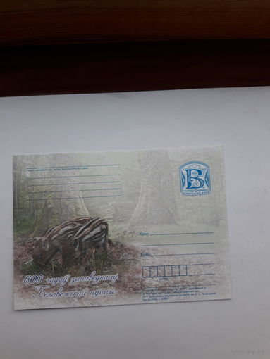 Почтовая карточка Беларусь 2009 кабаны