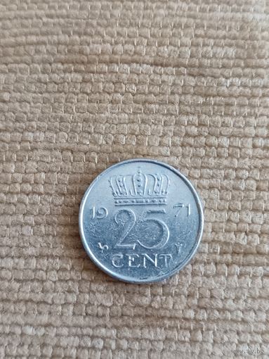 Нидерланды. 25 центов 1971 года.