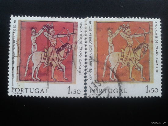 Португалия, 1975. Европа. Живопись. Всадник апокалипсиса. Оттенки цвета