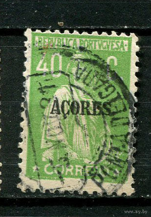 Португальские колонии - Азорские острова - 1930/1931 - Надпечатка ACORES на марках Португалии. Жница 40С - [Mi.326] - 1 марка. Гашеная.  (Лот 24Jw)-T9P1