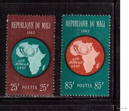 Мали-1962,(Мих.51-52) **  ,  Почтовый союз, Карта (полная серия)