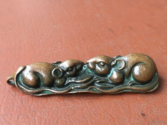 Бронзовая статуэточка Мышки, красота, милота