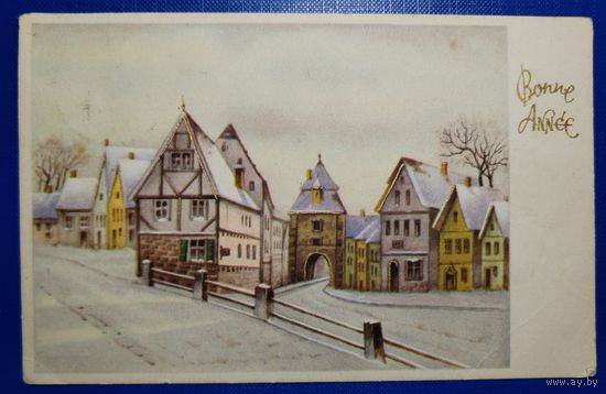 Открытка. Новый год. 1954 г. Бельгия.