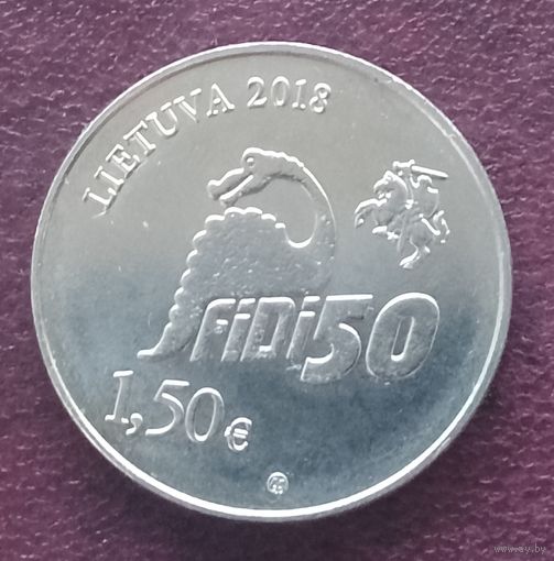 Литва 1,5 евро, 2018. 50 лет Дню физиков в Вильнюском Университете.