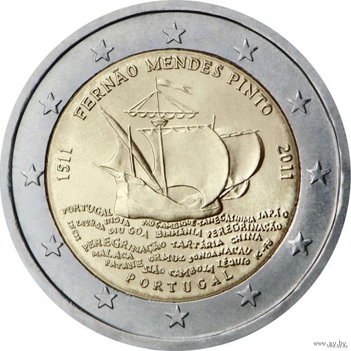 2 евро 2011 Португалия Пинто UNC из ролла