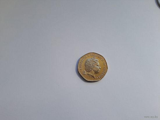 20 пенсов 2012 года. Гернси. UNC