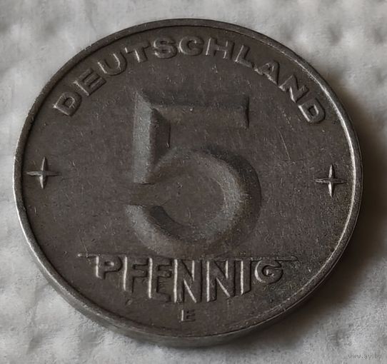 Германия - ГДР 5 пфеннигов, 1953 "E" - Мульденхюттен (14-11-9)